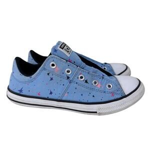 Converse All-Star Fashion‎ Sneakers Unisex Kids Size 4 Blue Logo Low Top